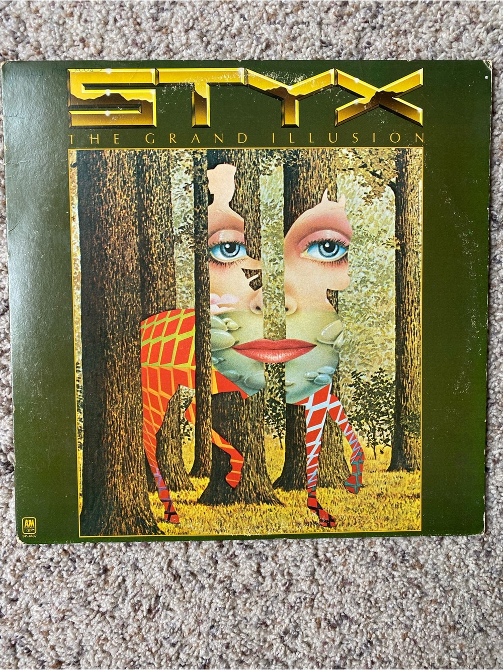 Styx The Grand Illusion Vinyl Record A&M Records 1977 w/ Poster
